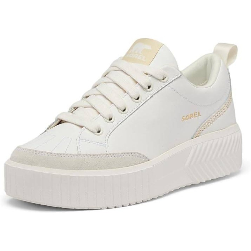 Sorel Women Ona Ave Low Waterproof Sneaker Sea Salt Ceramic Leather Size 10 NWT